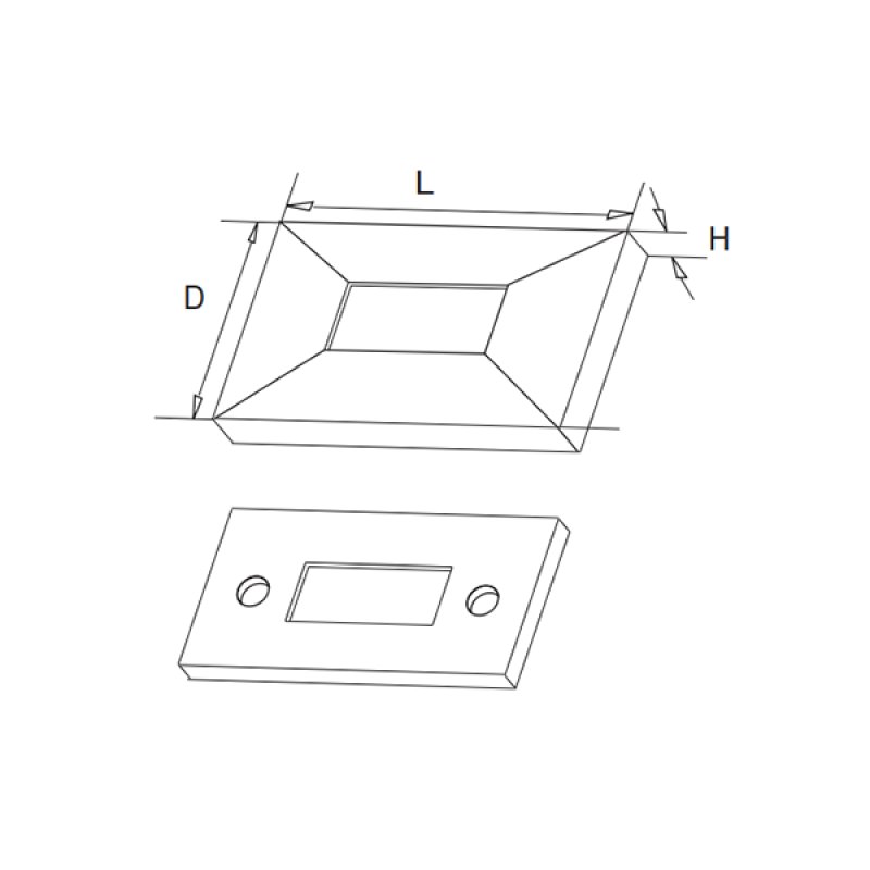 Rectangular Handrail Wall Flange