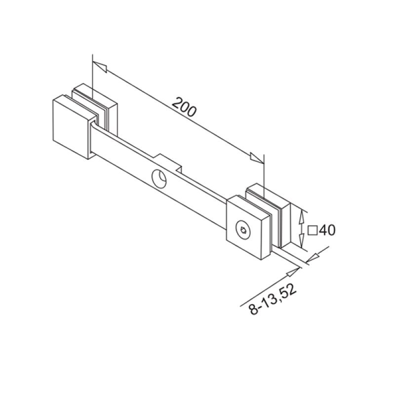Square Glass Bracket"Center"