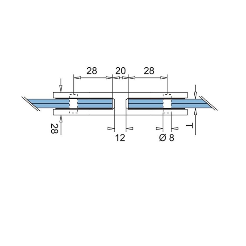 D Type Glass Clamp 180°